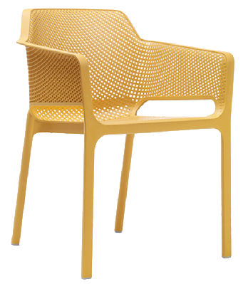 arm chair net mustard 