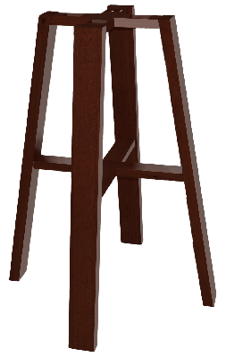 base only bar table chunk round dark walnut 