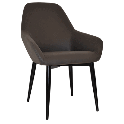 bronte tub chair pelle java - black legs 
