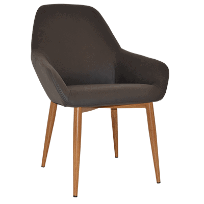 bronte tub chair pelle java - light oak legs 