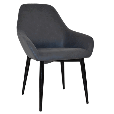 bronte tub chair pelle navy - black legs 