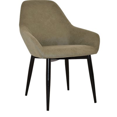 bronte tub chair pelle sage - black legs 