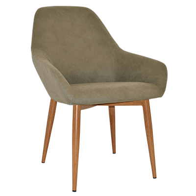 bronte tub chair pelle sage - light oak legs 