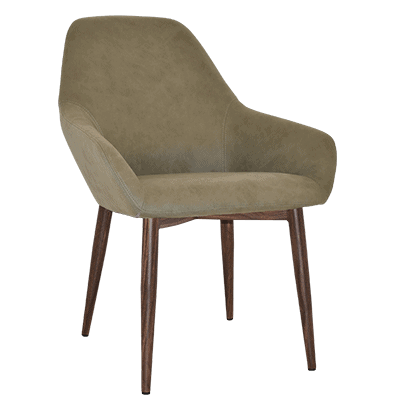 bronte tub chair pelle sage - light walnut legs 