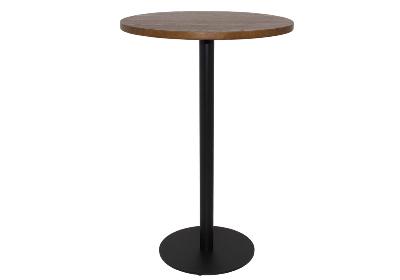 danube bar table 450 d with black mild steel base and light walnut top 700 dia