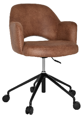 arm chair albury castor v2 black - eastwood tan 