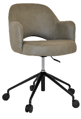 arm chair albury castor v2 black - pelle/benito sage 