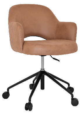 arm chair albury castor v2 black - pelle/benito tan 