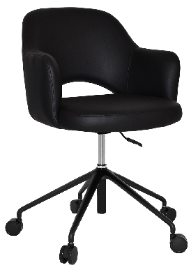 arm chair albury castor v2 black - vinyl black 