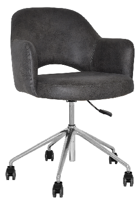 arm chair albury castor v2 polished alum - eastwood slate 