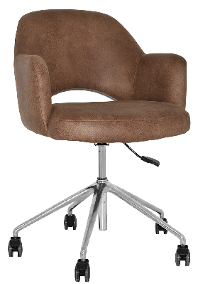 arm chair albury castor v2 polished alum - eastwood tan 
