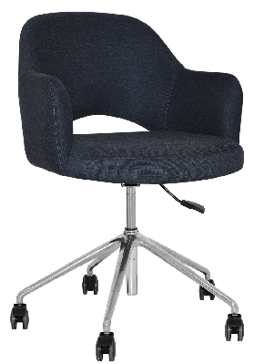 arm chair albury castor v2 polished alum - gravity navy 