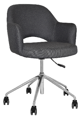 arm chair albury castor v2 polished alum - gravity slate 
