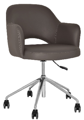 arm chair albury castor v2 polished alum - vinyl charcoal 