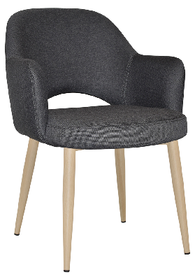 arm chair albury metal birch - gravity slate 