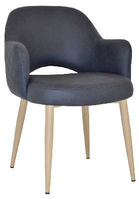 arm chair albury metal birch - pelle/benito navy 