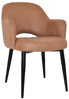 arm chair albury metal black - pelle/benito tan 
