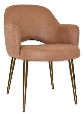 arm chair albury metal (slim) brass - pelle/benito tan 