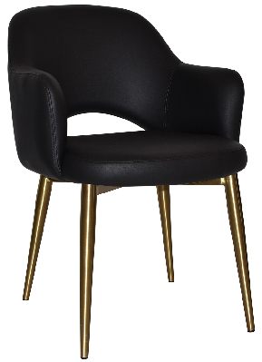 arm chair albury metal (slim) brass - vinyl black 