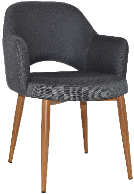 arm chair albury metal lightoak - gravity slate 