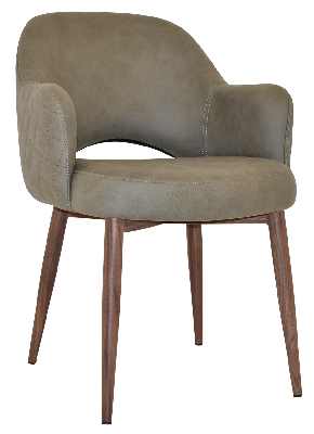 arm chair albury metal light walnut - pelle/benito sage 