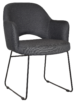 arm chair albury sled black - gravity slate 