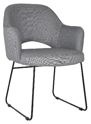 arm chair albury sled black - gravity steel 