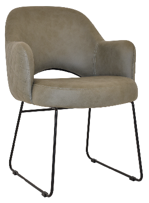 arm chair albury sled black - pelle/benito sage 