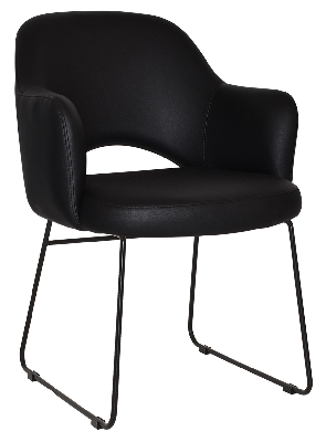 arm chair albury sled black - vinyl black 
