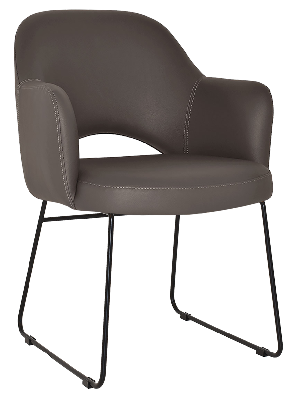 arm chair albury sled black - vinyl charcoal 