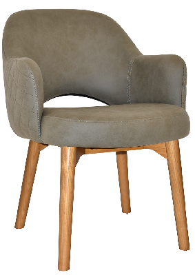 arm chair albury timber light oak - pelle/benito sage 