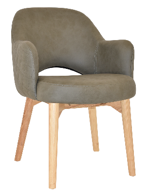 arm chair albury timber natural - pelle/benito sage 