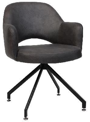 arm chair albury trestle black - eastwood slate 