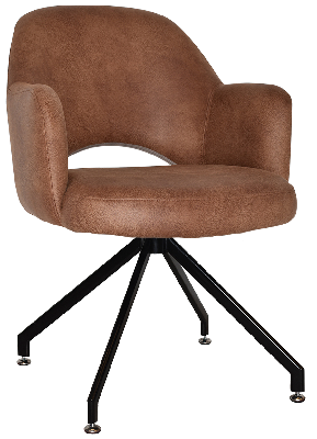 arm chair albury trestle black - eastwood tan 