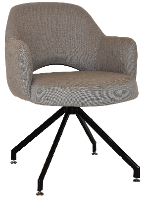 arm chair albury trestle black - gravity mocha 