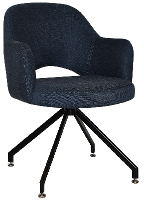 arm chair albury trestle black - gravity navy 