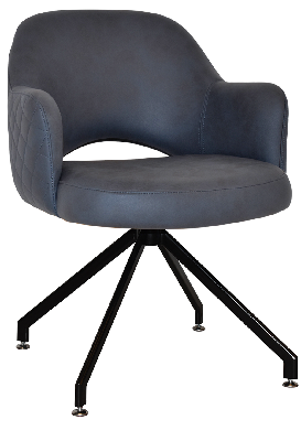 arm chair albury trestle black - pelle/benito navy 