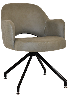 arm chair albury trestle black - pelle/benito sage 