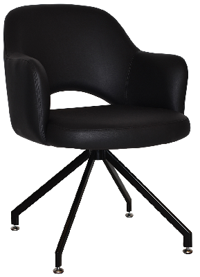 arm chair albury trestle black - vinyl black 
