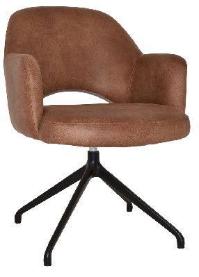 arm chair albury trestle v2 black - eastwood tan 