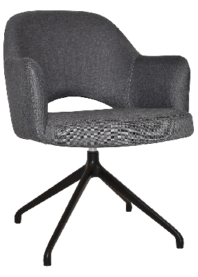 arm chair albury trestle v2 black - gravity slate 