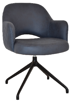 arm chair albury trestle v2 black - pelle/benito navy 
