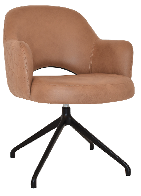 arm chair albury trestle v2 black - pelle/benito tan 