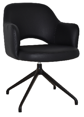 arm chair albury trestle v2 black - vinyl black 