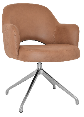 arm chair albury trestle v2 polished alum - pelle/benito tan 