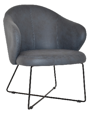 arm chair hugo cross sled black - pelle navy 