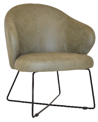 arm chair hugo cross sled black - pelle sage 