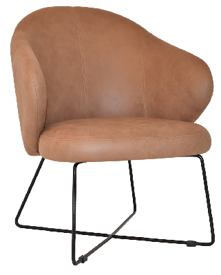 arm chair hugo cross sled black - pelle tan 