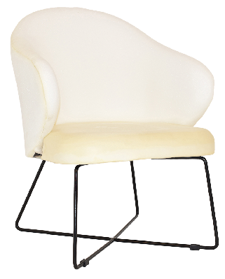 arm chair hugo cross sled black - unupholstered 