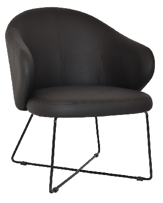 arm chair hugo cross sled black - vinyl black 